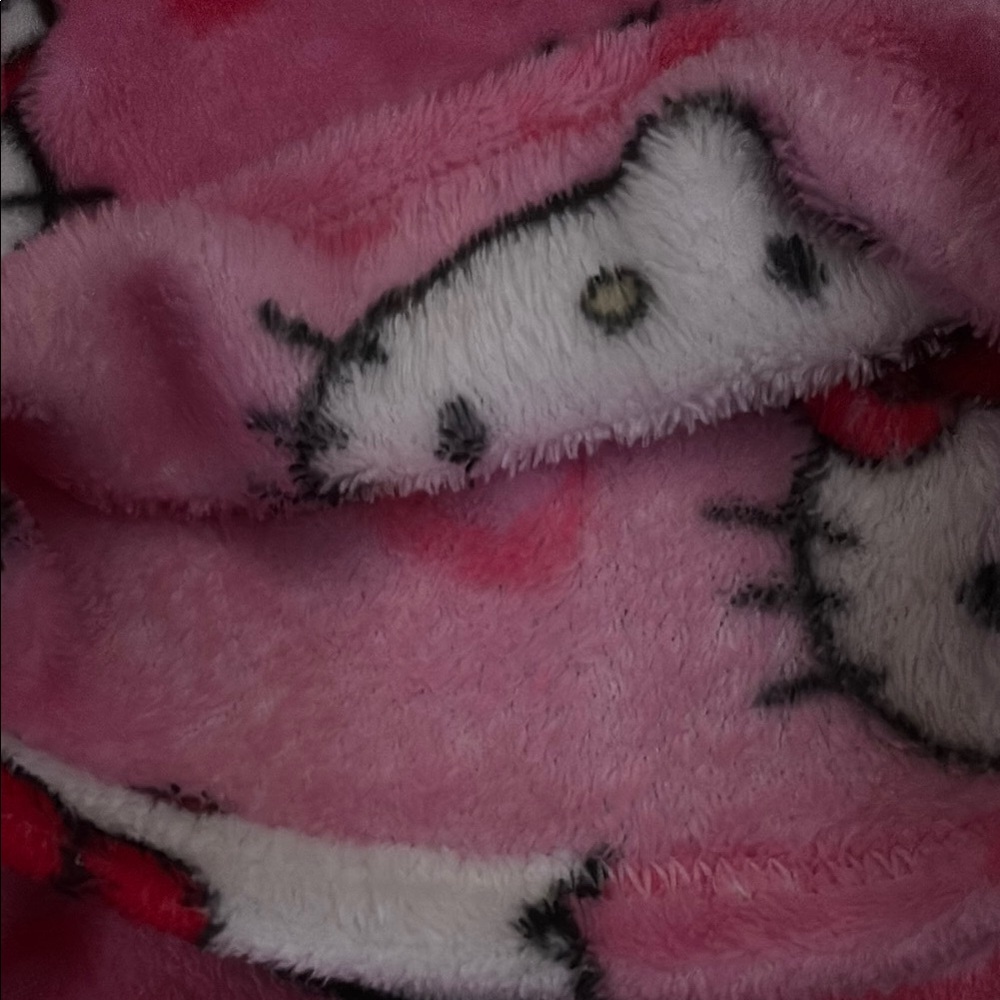 Hello Kitty Pink and White Pajama Bottoms with Elastic Waistband - Picture 3 of 3